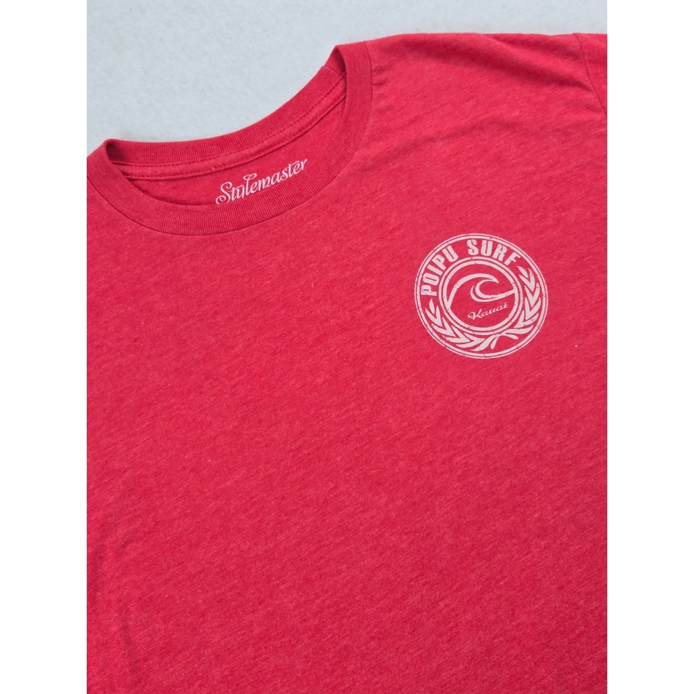 Stylemaster Poipu Surf Hawaii Red Heathered‎ Graphic T-Shirt Medium Slim Fit